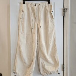 Urban Outfitters Cream Corduroy Cargo Pants Size Large